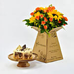 Vegan Butterscotch Cake with Flowers