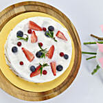 Vegan Vanilla Crunchy Cake with Flowers