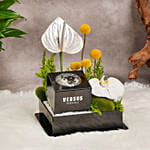 ساعة شيروتي ذهبية فاخرة في بوكس ورد مع أنثوريوم