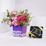Vibrant Flowers and Godiva Chocolates For Birthday