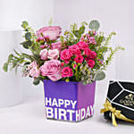 Vibrant Flowers and Godiva Chocolates For Birthday
