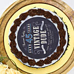 Vintage Dude Birthday Cake and Flowers