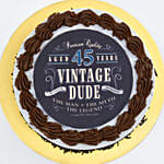 Vintage Dude Birthday Cake for Husband 8 Portion