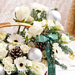 White Wineter Flowers Basket