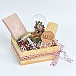 هدية بوكس هدايا خشبي مع نوت بوك أنيق