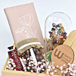 هدية بوكس هدايا خشبي مع نوت بوك أنيق