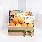 صينية خشبية هدية للمريض تحتوي على عسل وشاي الليمون والزنجبيل