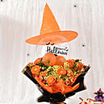 Witch Hat Halloween Flowers Bouquet With Blood Cupcakes