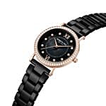 Womens Kenneth Cole New York Crystalized Black Mother Of Pearl Watch