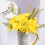 Yellow Chrysanthemum Flower Birthday Mug