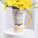 Yellow Chrysanthemum Flower Birthday Mug