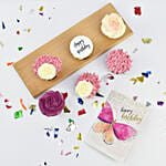 كب كيك لعيد الميلاد نكهة فانيليا 6 قطع مع كرت