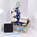 Cerruti 1881 Bracelet for him with Blue orchid Floral Box