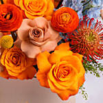 Sunset Ranunculus And Rose Floral Box Gift