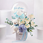 Its A Boy Bubble Bloom Arrangement Arabic