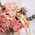 Elegant Peach Rose Bloom Box