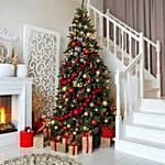 شجرة كريسمس مع زينة وديكور الارتفاع 2 متر ونصف تقريباً