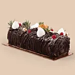 Festive Christmas Chocolate Yule Log Cake