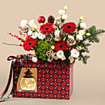 Festive Snow Globe And Flowers Gift Set