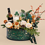 Luxury Christmas Wine And Floral Gift Hamper