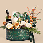 Luxury Christmas Wine And Floral Gift Hamper