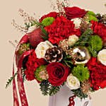 Classic Christmas Red And Green Floral Jug