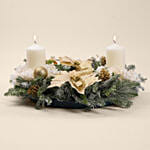 Golden Winter Bloom Christmas Wreath