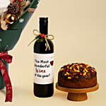 Festive Wine and Nuts Fruit Cake Gift Set