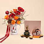 Christmas Chocolate Box with Festive Floral Mug