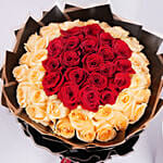 Red and Cream Rose Bouquet