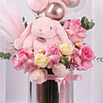 New Born Girl Bloom Hug Box Arabic