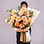 Sweet Peach Rose Bouquet