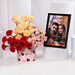 Valentines Flower Box With Love Frame Gift