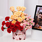 Valentines Flower Box With Love Frame Gift