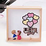 Valentines Rose Bouquet With Love Led Frame