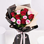 Valentine Red And Pink Roses Bouquet