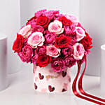 Mixed Roses Valentine Keepsake Arrangement
