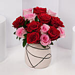 Red And Pink Roses Valentine Arrangement