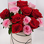 Red And Pink Roses Valentine Arrangement