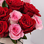 Red And Pink Roses Valentine Arrangement