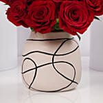 Timeless Red Rose Valentine Floral Vase