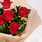 Valentine 6 Red Roses Bouquet