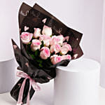 Valentine 12 Blush Pink Roses Bouquet