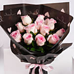 Valentine 12 Blush Pink Roses Bouquet
