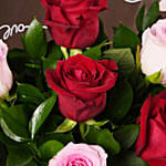 Valentine Classic Red And Blush Roses Bouquet