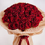 Valentine Grand 50 Red Roses Bouquet