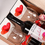 Valentine Wine And Treats Hamper
