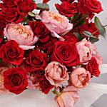 Romantic Valentine Rose Arrangement in Flower Box