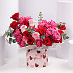 Valentine Mixed Rose Flower Box