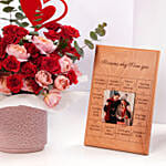 Red Roses With Personalised Photo Frame